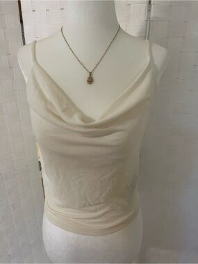 Forever 21 Cream Cowl Neck Spaghetti Strap Camisole